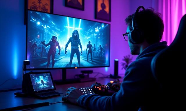 ゲーム実況セットアップに設置されたSmart TV